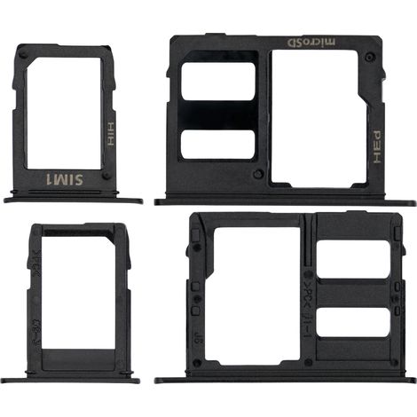 Set composto da vassoio per scheda SIM e vassoio per memoria SD per Samsung Galaxy A6, nero