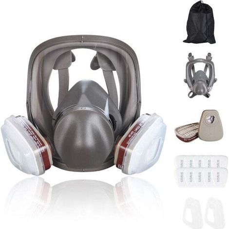 16 in 1 Maschera antigas antiappannamento, respiratore facciale integrale, respiratore per verniciatura industriale, filtro per lavoro di sicurezza, protezione contro la formaldeide (1/3)