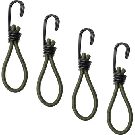 Healeved Lot de 4 cordes élastiques en latex avec crochets, polyvalentes et faciles à transporter