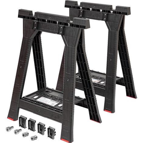 Juego de caballetes de taller Qbrick System + Custom Connect 2 piezas 580 x 770 mm 350 kg