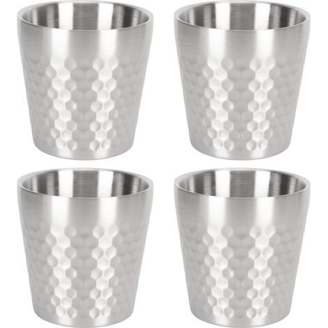 Lot de 4 gobelets double paroi en acier inoxydable 304, épais et isolants, pour boissons chaudes et froides, idéal pour bureau et camping (1/5)