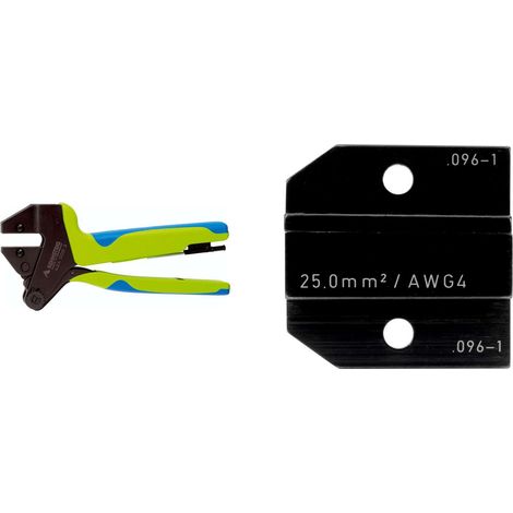 624 096-1 3 0 K1 Rennsteig Werkzeuge GmbH Crimpzange PEW12 für isolierte / unisolierte Aderendhülsen inkl. Crimpeinsätze Pressbreite 32,0mm, Fronteinführung - 1 Stück