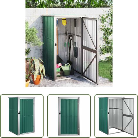 vidaXL Gartengeräte - Gerätehaus Grün 88x89x161 cm Verzinkter Stahl (1/5)