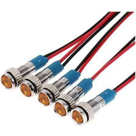 Indicateur LED - 12 V - Diamètre Montage 8 mm - Pour Tableau De Bord Automobile - Lot De 5 (1/4)