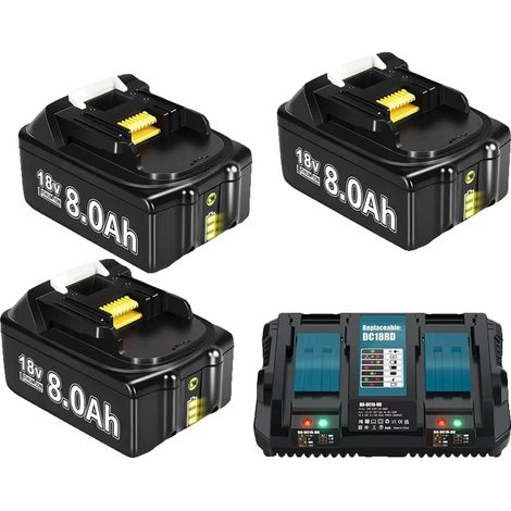 Capacidad de 8000 mAh, voltaje de 18 V, tipo Li-Ion (1/2)
