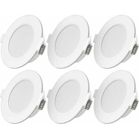 Spot LED encastrable - LARGEIGHT - 6W - Blanc chaud - Lot de 6 - IP44 pour salle de bain (1/4)