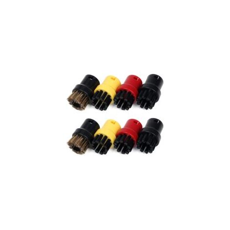 Juego de 8 cepillos de limpieza a vapor para Kärcher SC1 SC2 CTK10 SC3 SC4 SC5 SC7, cepillos redondos de nailon y latón para limpiadores a vapor - Crezuo