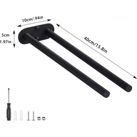 Porte-serviettes en acier inoxydable 304, support de plafond mural bipolaire pour salle de bain et toilettes (1/5)