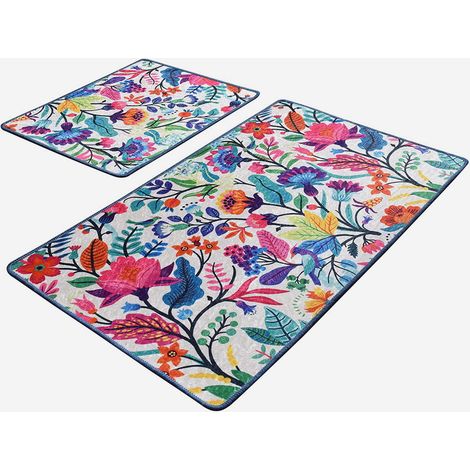 Set Teppiche Badezimmer rutschfest waschbar aus Polyester Pictura (1/3)
