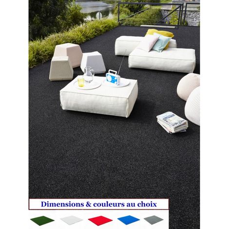 Tapis spécial Salon de Jardin/Tapis extérieur et intérieur/Tapis pour Terrasses et Balcons/Dimensions et Coloris au Choix - Noir - 2x4m. (1/5)