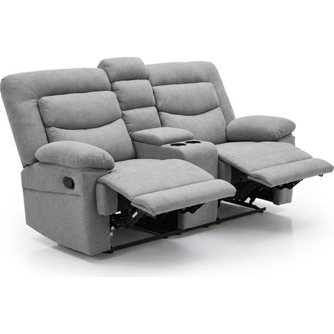 Sofa Reclinable Manual Laurel 2 Plazas Gris