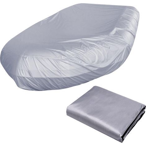 Aufblasbare Bootsabdeckung 210D UV-beständige aufblasbare Beiboot-Bootsabdeckung Staubdichte Schutzhülle Kajak-Oxford-Tuch wasserdichte Abdeckung (Silber, 2309446 cm) (1/5)