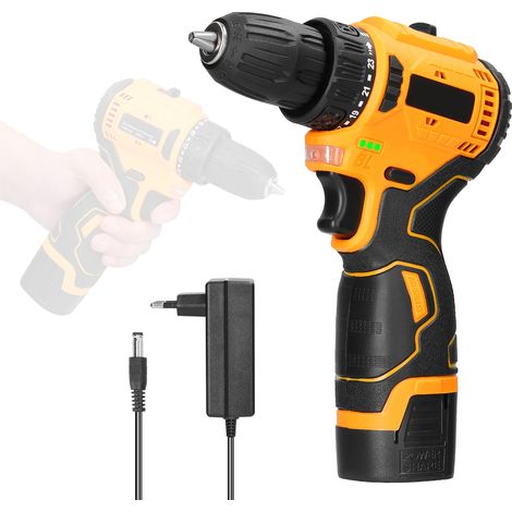 Geevorks 16.8V Cordless Driver Drill Household Brushless Motor Electric Screwdriver Regulation Rotation Ways Adjustment Lithium Drill Home Improvement Power Tool