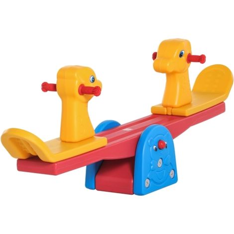 Multicolor Kids Seesaw with Easy-Grip Handles, Safe Teeter Totter for Indoor Outdoor Play, Ideal for Ages 1-4 (1/5)