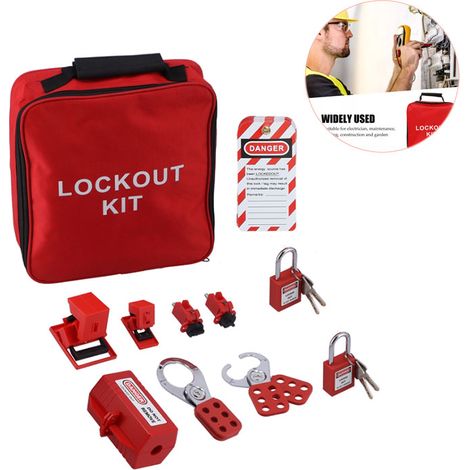 Ej.Life – Kit de verrouillage de disjoncteur unipolaire – Nylon résistant à la corrosion – 2 cadenas avec clés – Étiquettes inscriptibles incluses (1/5)