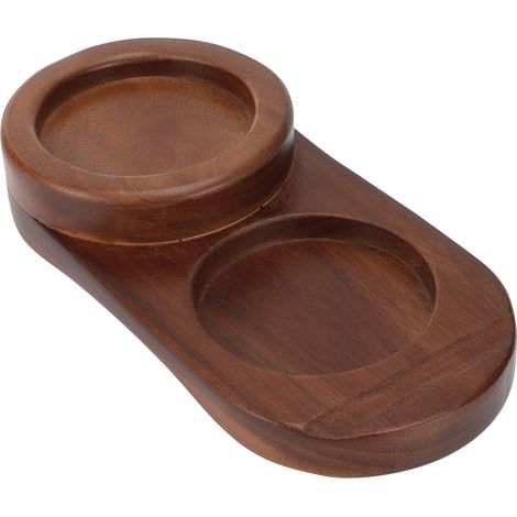 Rustikales Holztablett für Whiskygläser, Zigarren und mehr – oval, ohne Aschenbecher (1/5)