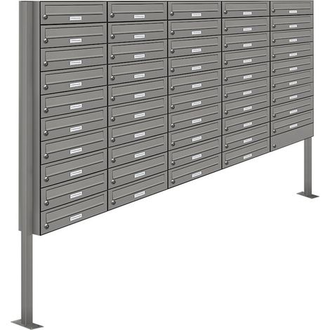 49er Premium Standbriefkasten RAL 9007 freistehend Postkasten Ständer 5x10 (1/5)