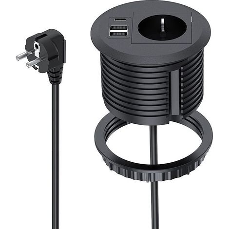 Prise escamotable avec TypeC et USB 2 m pour plan de travail de cuisine (1/5)