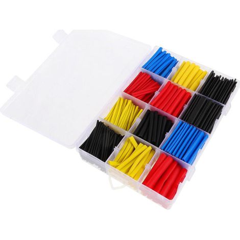 [JAMAIS UTILISÉ] Gaine thermorétractable électrique 750 pièces, 5 couleurs et 12 tailles, isolation haute qualité avec rapport de rétrécissement 2:1 – (1/4)