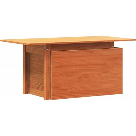 Table de jardin marron 100x50x75 bois massif de pin (1/5)