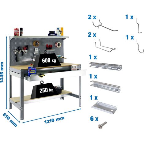 Simonrack Klassischer Arbeitstisch grau mit Holzfinish
