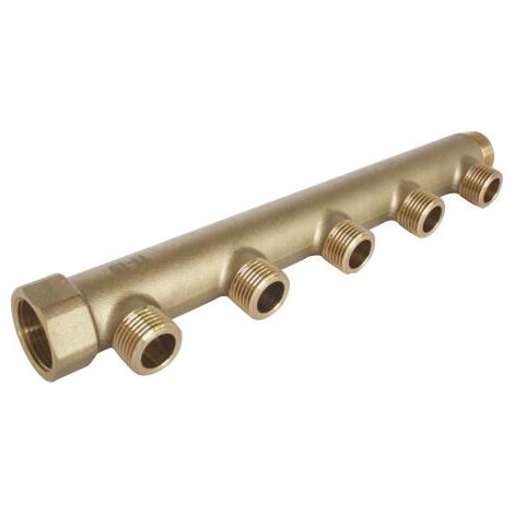 Collecteur mâle-femelle 3/4'' (20/27), 5 départs mâle 1/2'' (15/21), pour sanitaire et chauffage (1/3)
