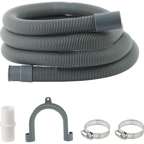 Tuyau de vidange de 2 m pour machine à laver, avec raccord et 2 colliers de serrage.-AquaForge (1/5)