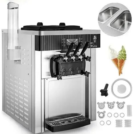 Machine à crème glacée molle 20-28L/H – 2200W – 3 saveurs – Compresseur puissant – Panneau LCD intelligent (1/5)