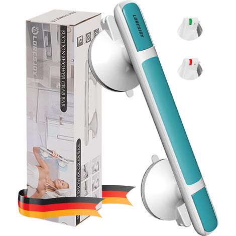 Toilet Grab Bar, 30 cm Suction Cup Handle, Bathroom Grab Bar, Shower Handle Suction, Suction Cup Handle for Children and Seniors (Blue)