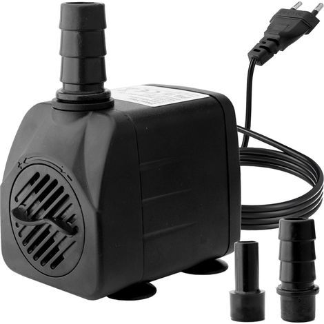 Pompe Eau Submersible, 10W 600L/H Pompe Aquarium Ajustable Ultra-Silencieux avec 4 Pieds de Ventouses pour Étang Poisson Fontaine Réservoir de Poissons 2 Buses (1/5)