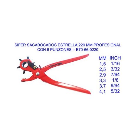 SIFER Sacabocados Estrella 220 mm Profesional 70-66-0220