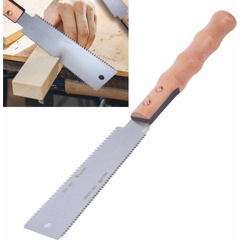 Kleine Handsäge mit breitem Kopf, feinzahnige Handsäge zum Schneiden und Zapfen von einheimischem Holz. (1/5)