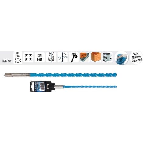 Punta da trapano SDS Plus Pro per tutti i materiali 12x160 mm Blu Master