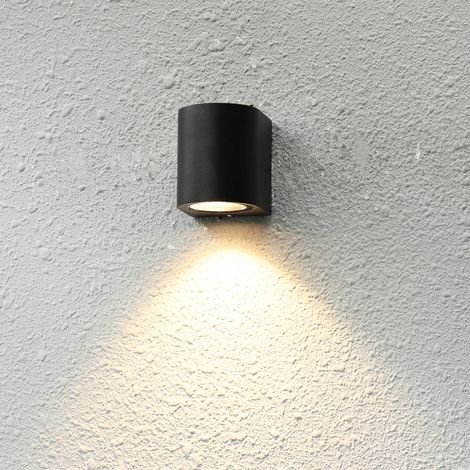 Italux Genta   Applique murale extérieure ronde encastrée, noire, IP54