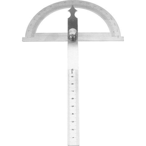 Goniometro in acciaio inox da 0 a 180 gradi, strumento per la misurazione degli angoli, righello da 15 cm (120x150 mm). (1/4)