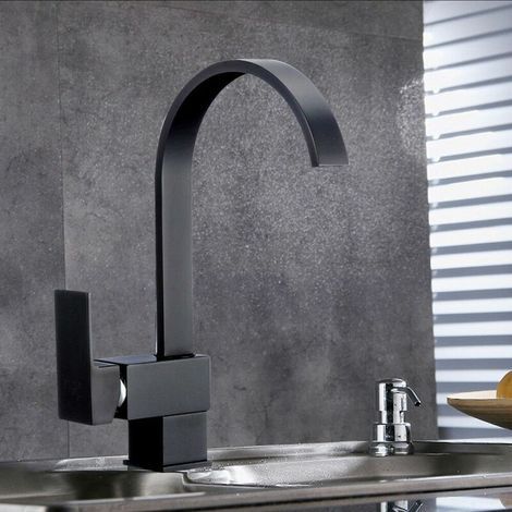 Robinet de cuisine mitigeur noir (1/5)