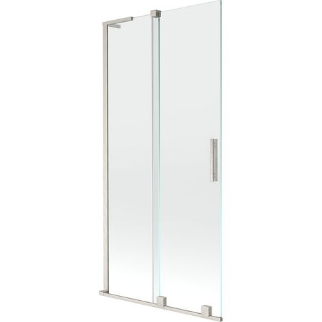 Mexen Velar L mampara de ducha de 2 hojas correderas 95 x 150 cm, transparente, níquel cepillado - 896-095-003-01-97 (1/5)