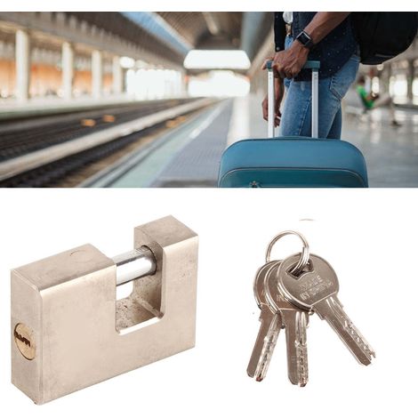 [Candado] + Candados Premium + Candado rectangular antirrobo + Candado rectangular horizontal antirrobo y a prueba de manipulaciones con llave de computadora y 6 llaves para puertas y cajas (1/5)