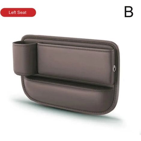 (b) Sac de rangement multifonctionnel pour l'espace entre les sièges de voiture, avec porte-téléphone et porte-gobelet, en cuir PU, organisateur d'espaces intérieurs. (1/5)