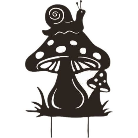 Eisen-Kunst-Schnecken-Pilz-Einsatz, Tiere und Pflanzen formen Garten-Rasen-Dekoration, Metall-Kunsthandwerk