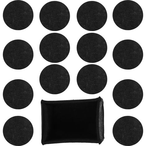 Lot de 14 dessous de verre ronds et épais en feutre absorbant, avec support de rangement. (1/5)