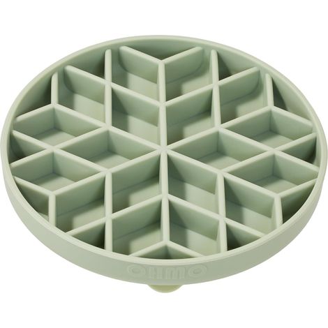 1 - Gamelle Anti-glouton - Mangeoire Lente - Silicone Alimentaire Avec Ventouse - Pour Chien Et Chat - Gris - 15x15x2,5cm