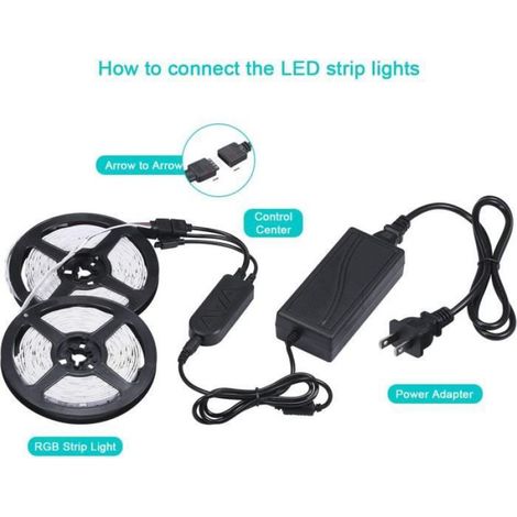 Ruban LED - Sunovo - 10M - 300 LEDs 5050 RGB - Contrôle Bluetooth - Autocollant - Multicolore (1/4)