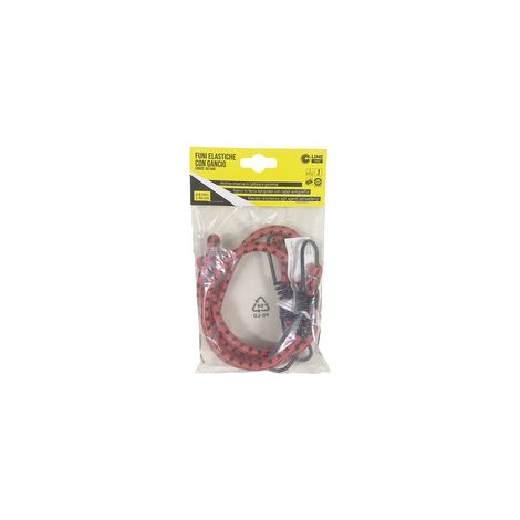 C SET 2 FUNI ELASTICHE D.8 C/2 GANCI FE 60 ROSSO- 1,0 pz