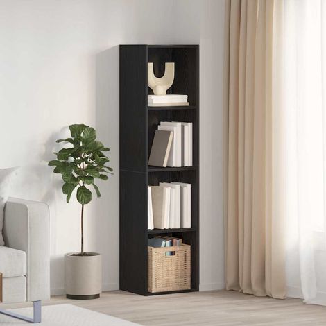 Bücherregal Schwarz Eichen-Optik 143 x 30 x 36 cm Holzwerkstoff