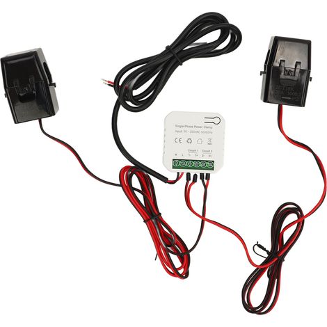 Smart Energy Meter for Tuya WIFI Consumption Monitor Single Phase with 2 120ACT Clamp Current Transformer 90‑250VAC