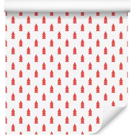 Papier peint à petits motifs de Noël blancs pour salon et chambre 50x1000 cm (1/5)