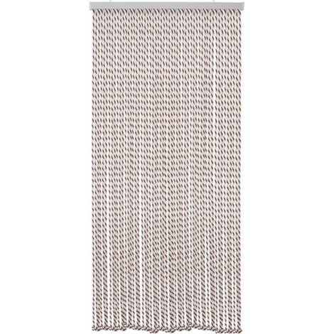 Madeinnature – Rideau de porte en corde naturelle tressée 90 cm x 200 cm – Protection contre les insectes – 54 brins – Coton et polyester beige marron