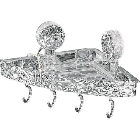Rack De Rangement Salle De Bain - Fixation Par Ventouse - Transparent - Sans Perçage - Charge Max 10 Kg - Pour Savons Dentifrices Et Produits Cosmétiques - 1 Pièce (1/5)