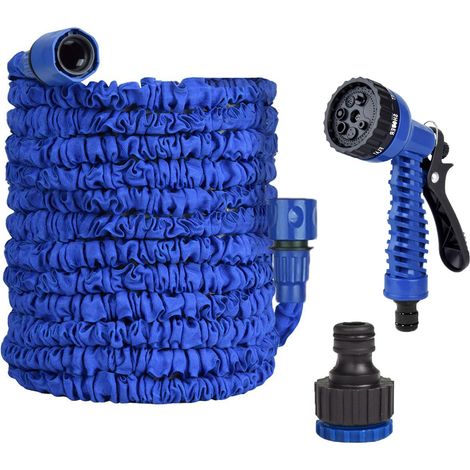Tuyau d'Arrosage Extensible 25FT (7,5m) avec Pistolet Multi-Modes - Kit Complet (Bleu)
-lsw (1/3)
